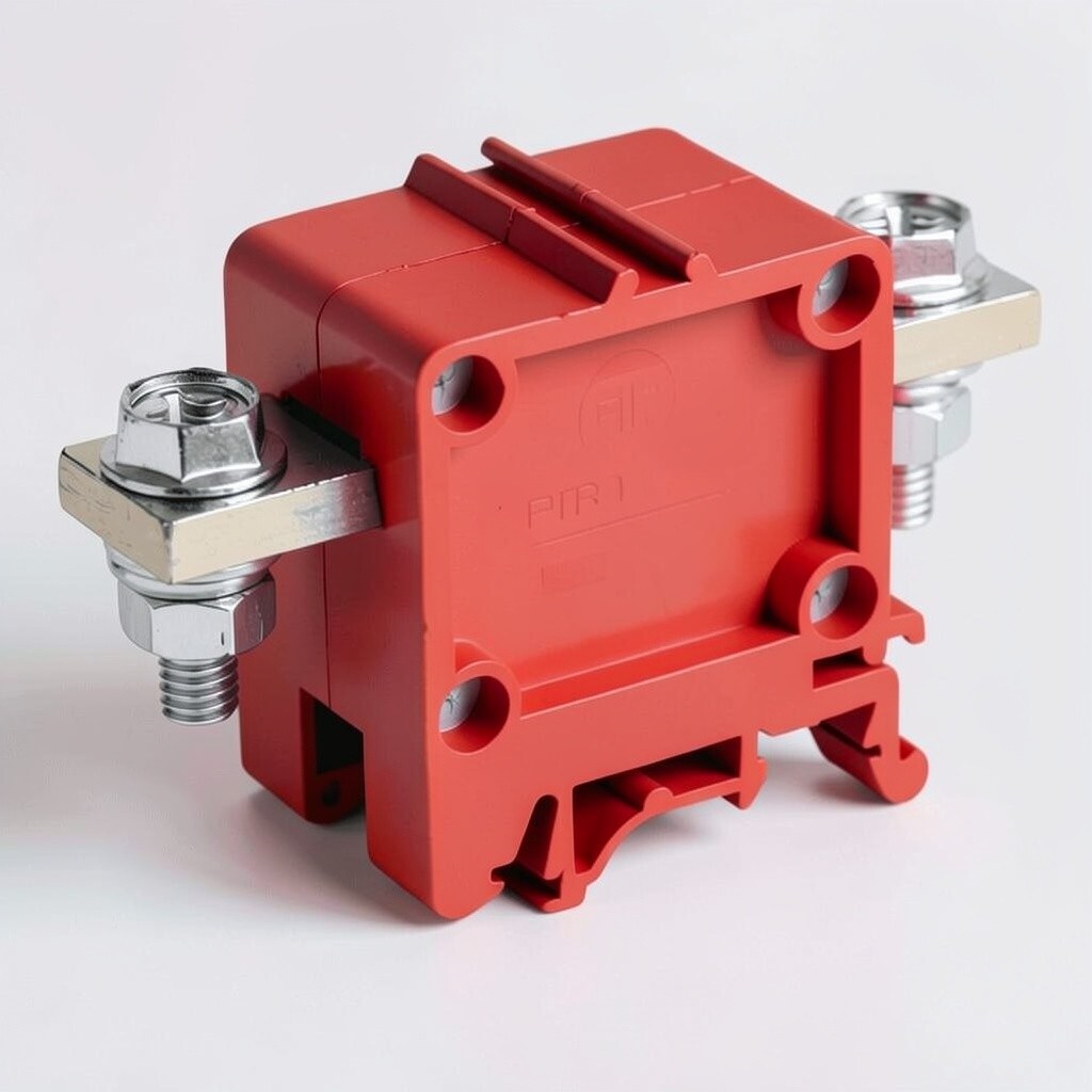 100 Amp Bush bar Type Polymide Terminal Block Red | FTS-50LPC