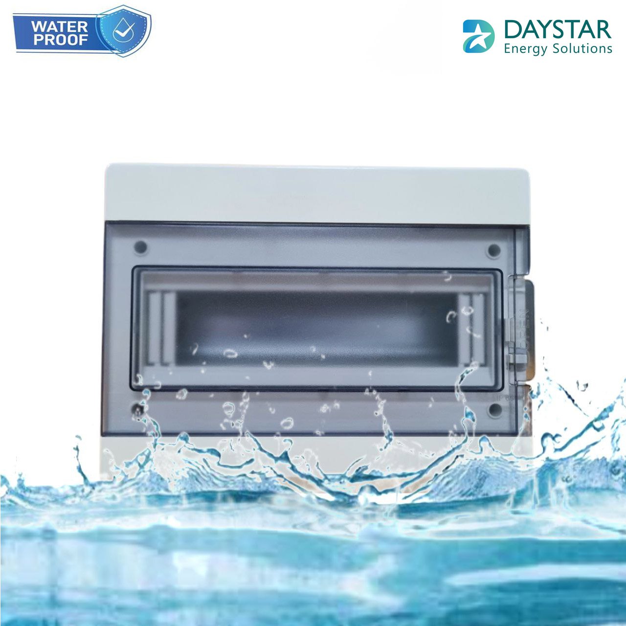 Type 2 - Weatherproof 12-Way MCB Box with Clear PVC Enclosure and Open-Type Cover for Power Distribution  (27cm x9cm x21cm)