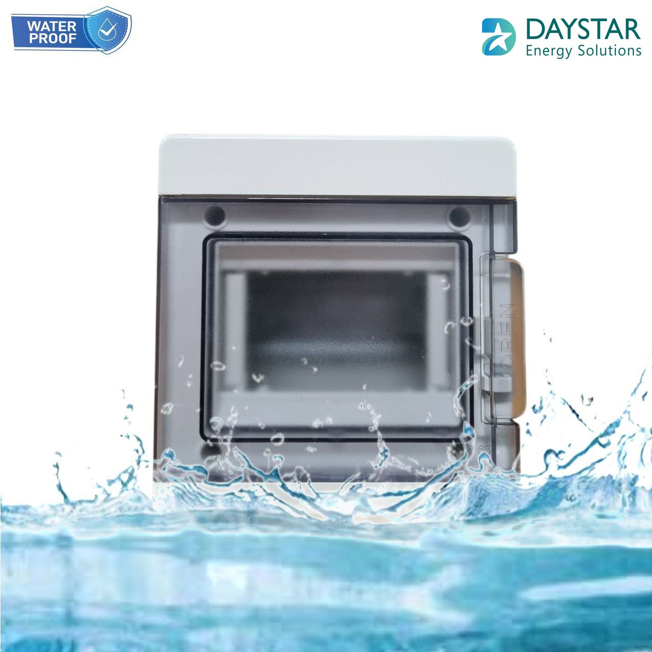 Type 2 - Weatherproof 5-Way MCB Box with Clear PVC Enclosure and Open-Type Cover for Power Distribution  (14cm x9cm x16cm)