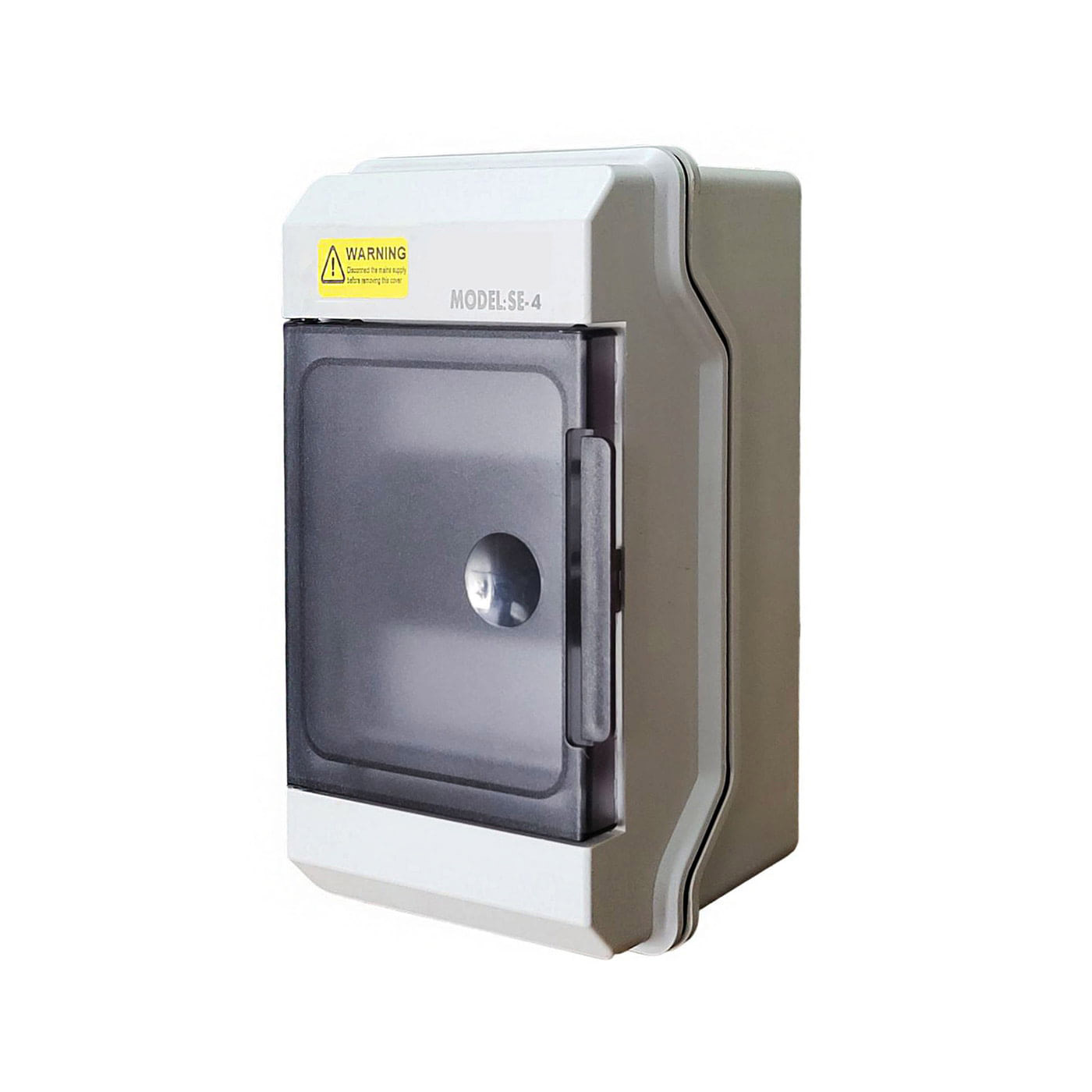 Weatherproof 4-Way MCB Box with Clear PVC Enclosure and Open-Type Cover for Outdoor Power Distribution (4-Pole)