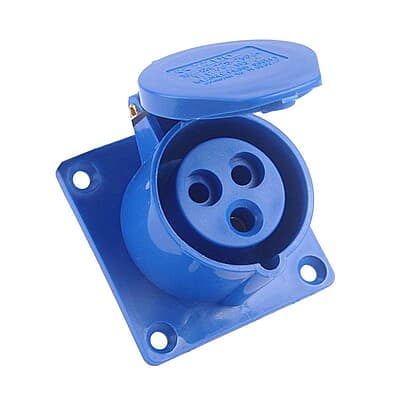 16A/3Pin Industrial panel mount Socket -Single Phase ( only panel mount socket)