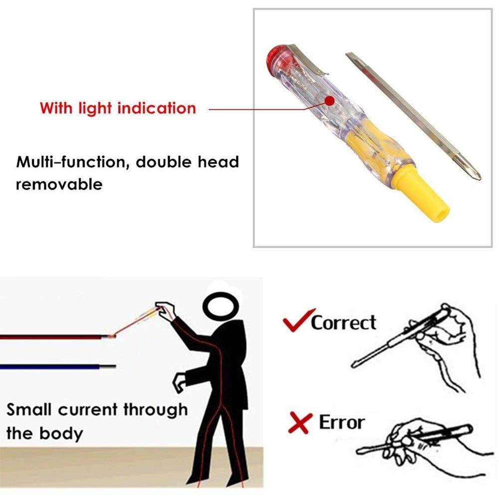 Voltage Line Tester with 2 in 1 Plus Minus Screwdriver (100V-500V AC) Voltage Line Tester with 2 in 1 Plus Minus Screwdriver (100V-500V AC)