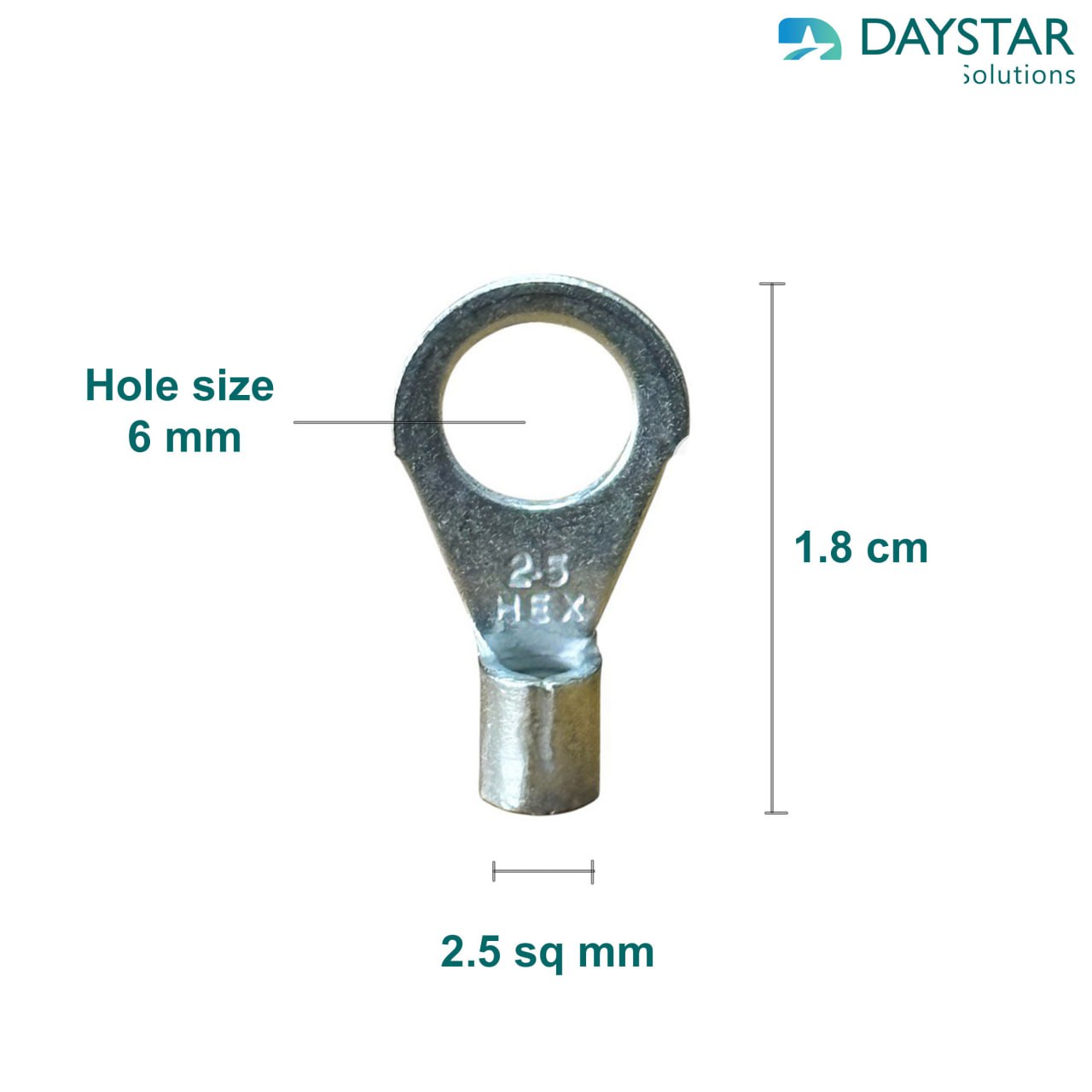 2.5 sq.mm Ring Copper lug - 1 Nos 2.5 sq.mm Ring Copper lug - 1 Nos