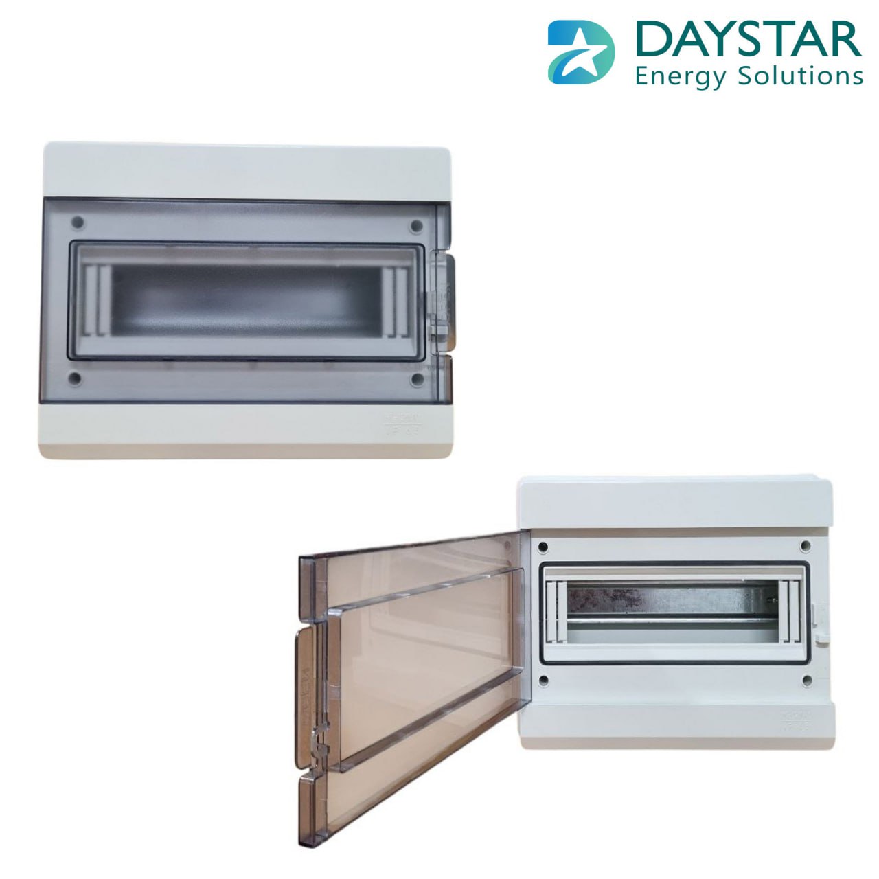 Type 2 - Weatherproof 12-Way MCB Box with Clear PVC Enclosure and Open-Type Cover for Power Distribution  (27cm x9cm x21cm)