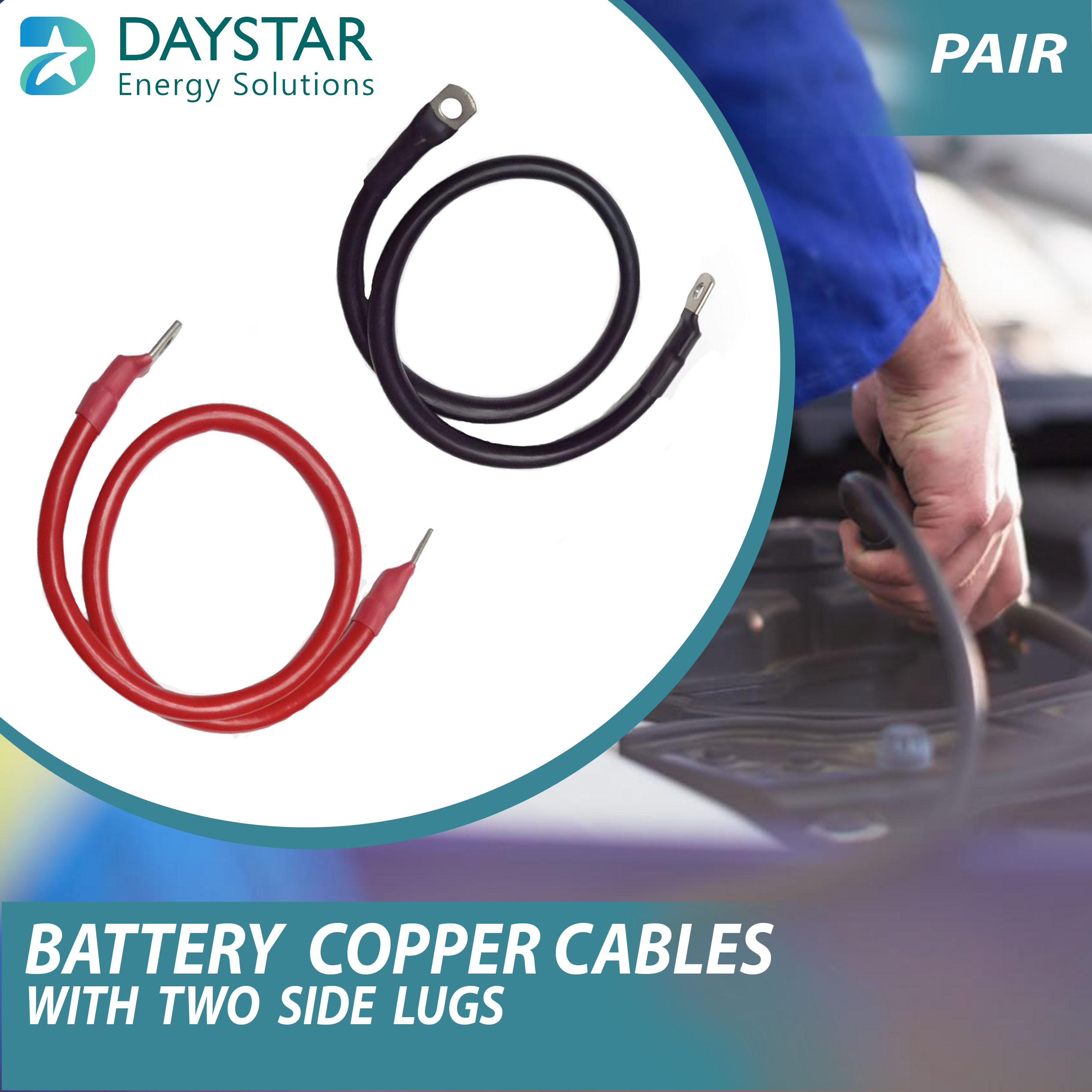 35 sq.mm Red and Black Battery Connecting Cables 35 sq.mm Red and Black Battery Connecting Cables
