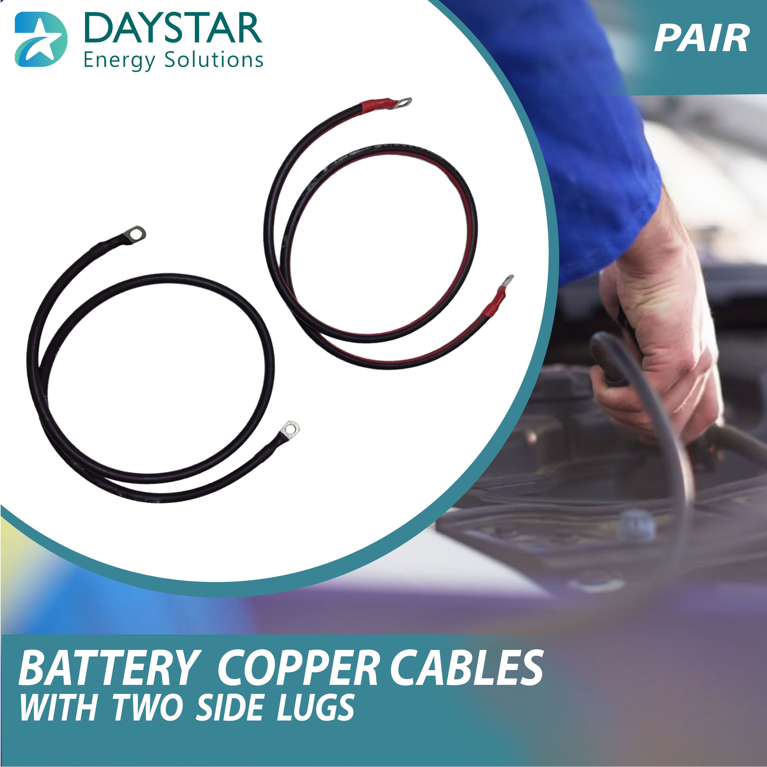 10 sq.mm Red and Black UV Battery DC Cables 10 sq.mm Red and Black UV Battery DC Cables