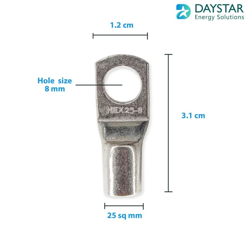 25 sq.mm Copper Cable Lugs - 1 Nos 25 sq.mm Copper Cable Lugs - 1 Nos
