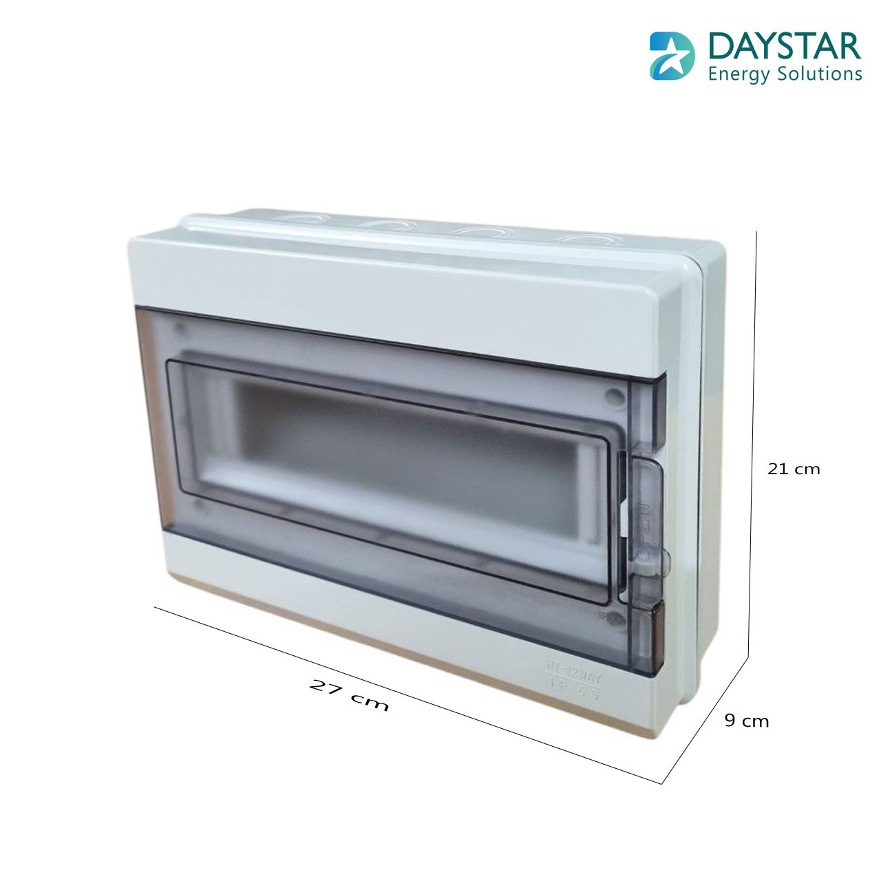 Type 2 - Weatherproof 12-Way MCB Box with Clear PVC Enclosure and Open-Type Cover for Power Distribution  (27cm x9cm x21cm)