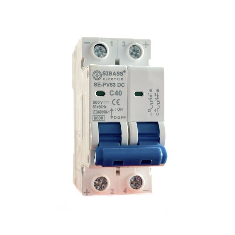 40 Amp 2-Pole DC MCB 500V – Circuit Breaker (MCB Only) 40 Amp 2-Pole DC MCB 500V – Circuit Breaker (MCB Only)