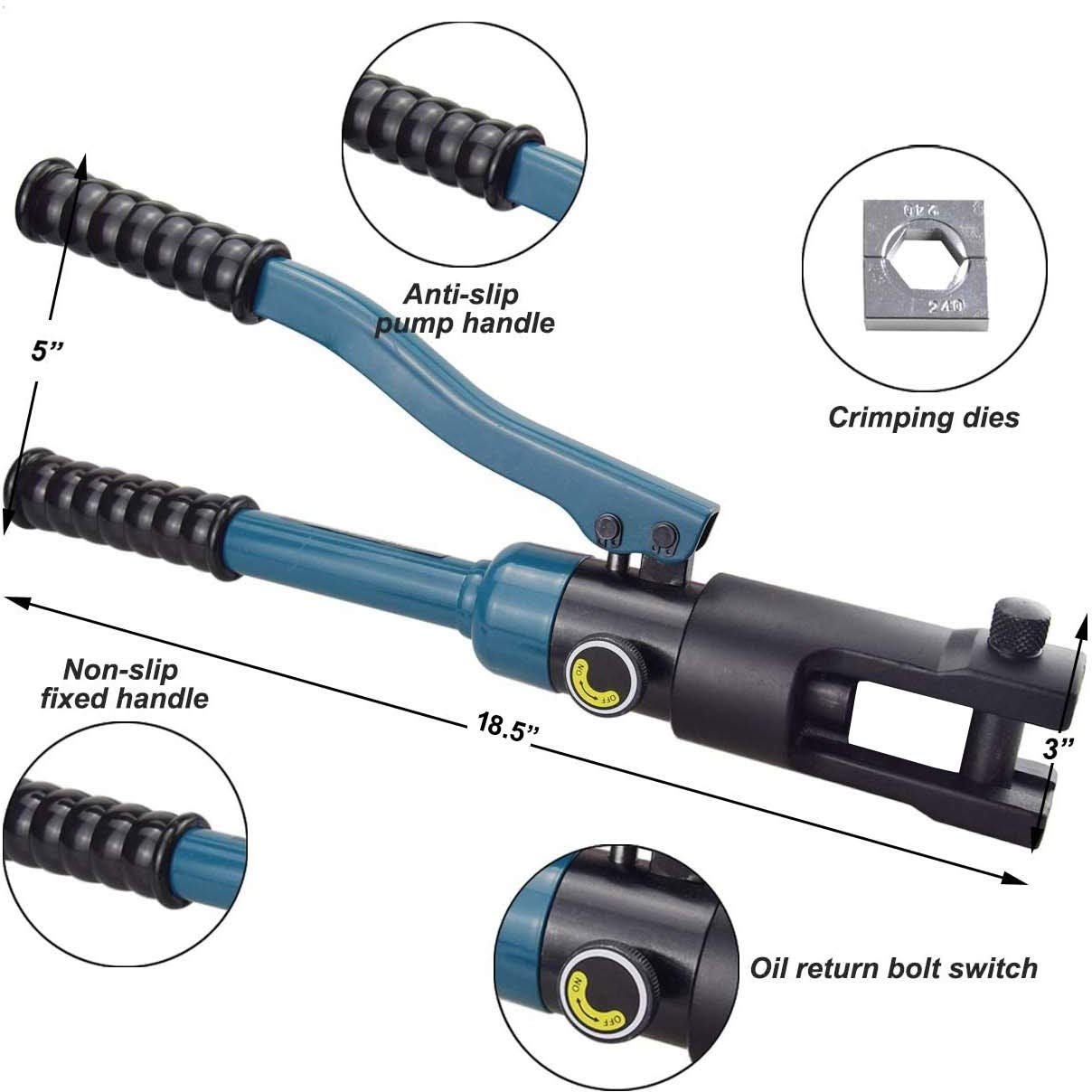 Hydraulic Crimping Tool: 16-Ton Manual Crimper for 10–300mm² Cable Lugs Hydraulic Crimping Tool: 16-Ton Manual Crimper for 10–300mm² Cable Lugs