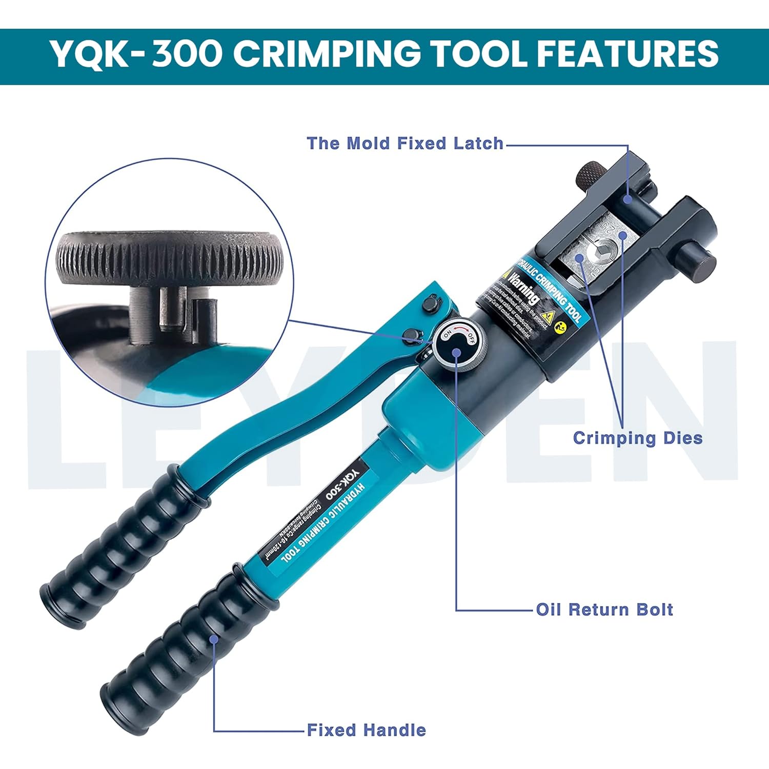 Hydraulic Crimping Tool: 16-Ton Manual Crimper for 10–300mm² Cable Lugs Hydraulic Crimping Tool: 16-Ton Manual Crimper for 10–300mm² Cable Lugs