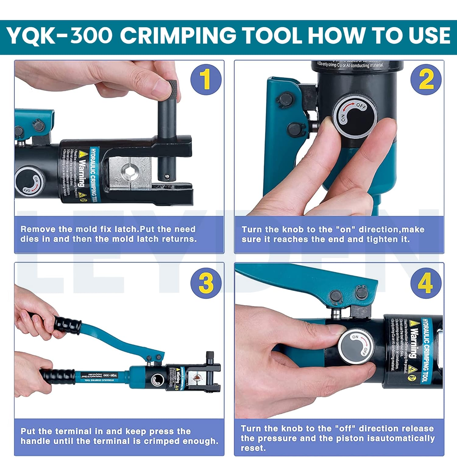 Hydraulic Crimping Tool: 16-Ton Manual Crimper for 10–300mm² Cable Lugs Hydraulic Crimping Tool: 16-Ton Manual Crimper for 10–300mm² Cable Lugs