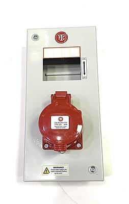 5 Pin, 32A, Industrial Plug & Socket steel sheet enclosures(without MCB) with plug and socket