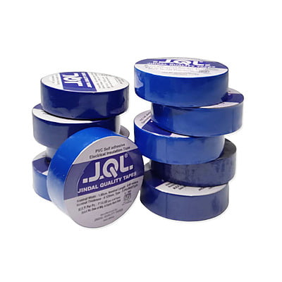 Jindal Quality Tape  PVC Electrical Insulation Tape-Colored Pack of 10 Pieces (Blue, 10)