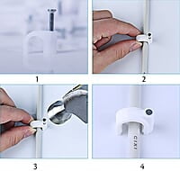 (4mm, 100pcs) Wire Fastener Circle Cable Clips with Metal Nails for Cable Management (White, Pack of 100, 4 mm) (4mm, 100pcs) Wire Fastener Circle Cable Clips with Metal Nails for Cable Management (White, Pack of 100, 4 mm)