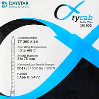 DAYSTAR UV RESISTANT CABLE TIE 300 MM * 4.8 (-10 to +95°C) QTY-100 Nos DAYSTAR UV RESISTANT CABLE TIE 300 MM * 4.8 (-10 to +95°C) QTY-100 Nos