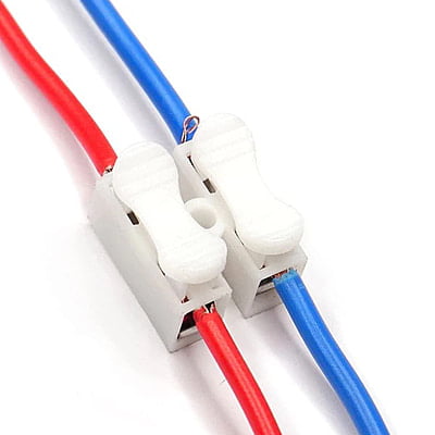 Cable Connectors 2 Pins Electrical Push Type Cable Connectors Quick Splice Lock Wire Terminal 220V 10A 100pcs
