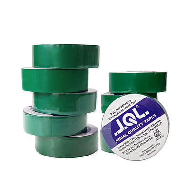 Jindal Quality Tape  PVC Electrical Insulation Tape-Colored Pack of 10 Pieces (Green, 10)