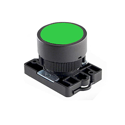 22.5mm PLASTIC PUSH BUTTON GREEN