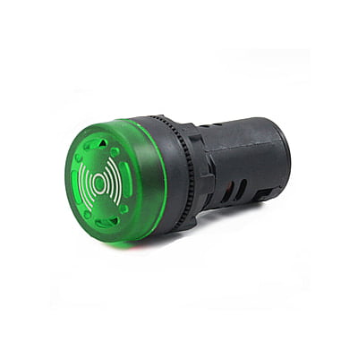 22.5mm BUZZER ILLUMINATED GREEN