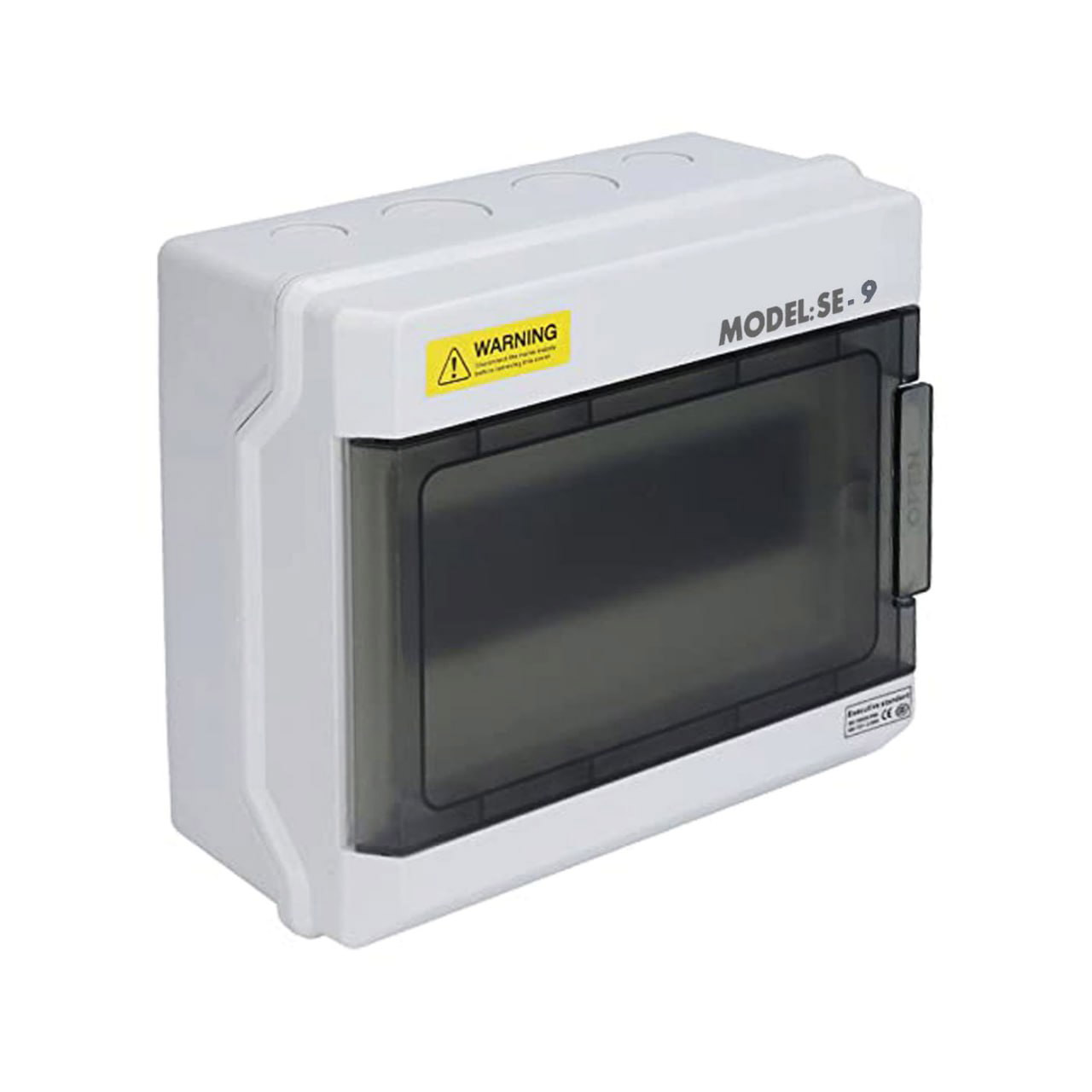 Weatherproof 9-Way MCB Box with Clear PVC Enclosure and Open-Type Cover for Outdoor Power Distribution (9-Pole)