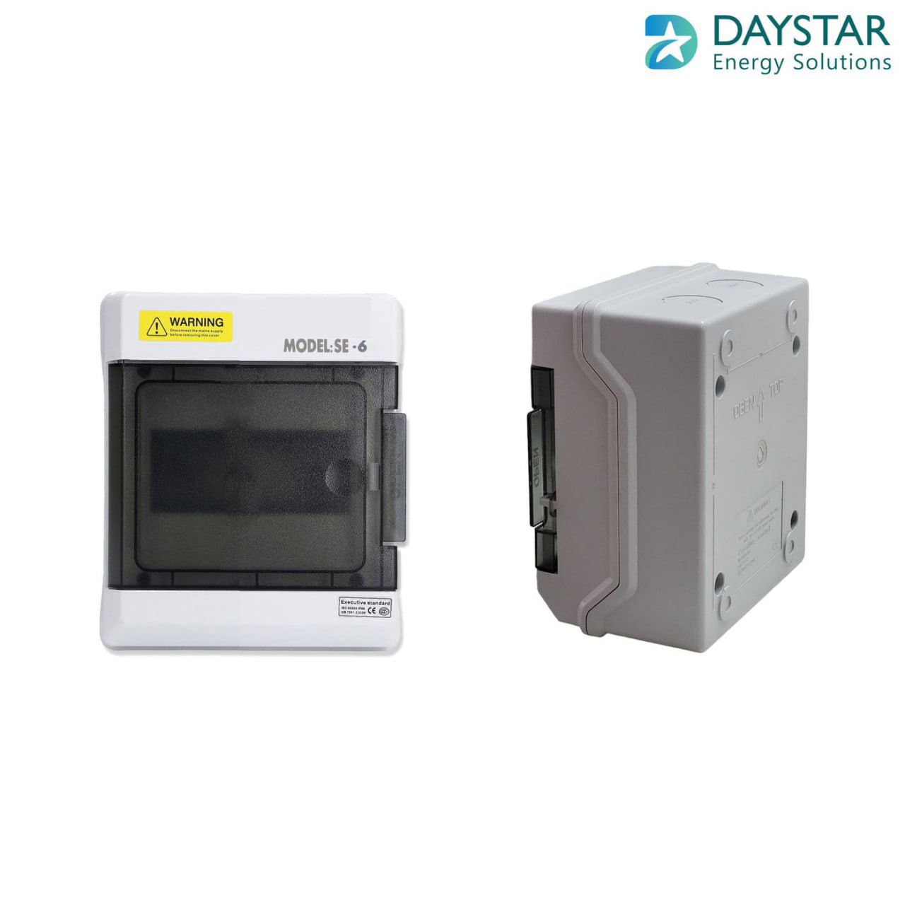 Weatherproof 6-Way MCB Box with Clear PVC Enclosure and Open-Type Cover for Outdoor Power Distribution (6-Pole)