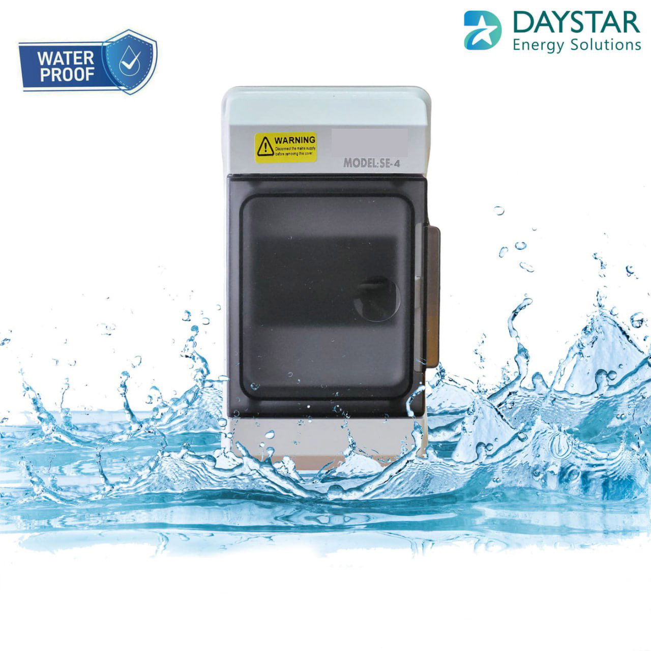 Weatherproof 4-Way MCB Box with Clear PVC Enclosure and Open-Type Cover for Outdoor Power Distribution (4-Pole)